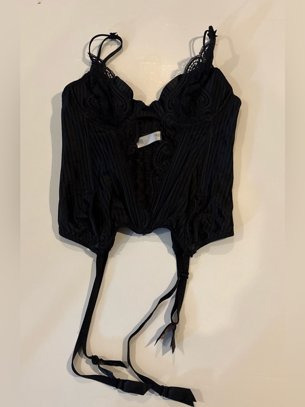 Chantal Thomass Victoria’s Secret Burlesque Corset Satin Bustier Garter Sz 34B